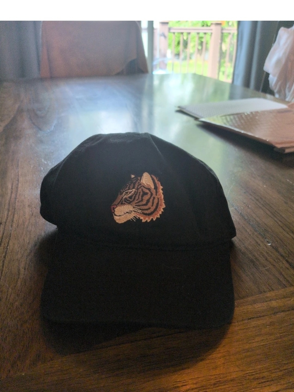 Men's Tiger Patch One Size Fits All Black Baseball Hat